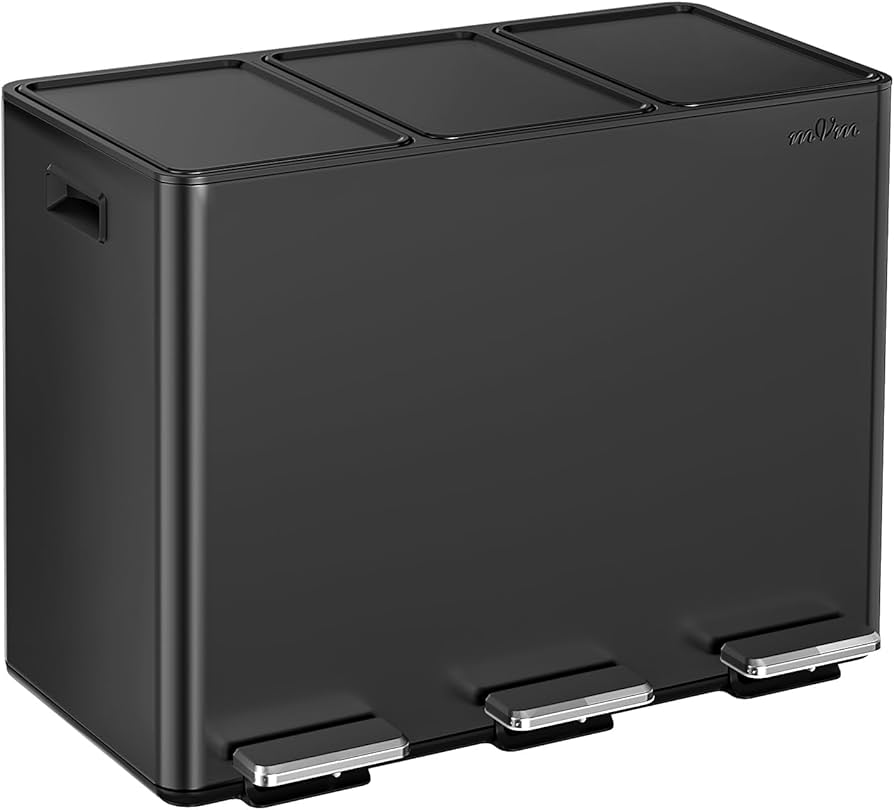 Amazon｜mVm ゴミ箱 分別 横型3分別 3×15L ダストボックス 蓋付き